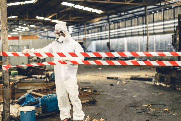 Professional Biohazard Cleanup technician working in Bloomington, TX